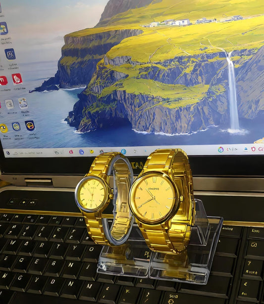 BARIHO COUPLE WATCH IN GOLDEN CHAIN