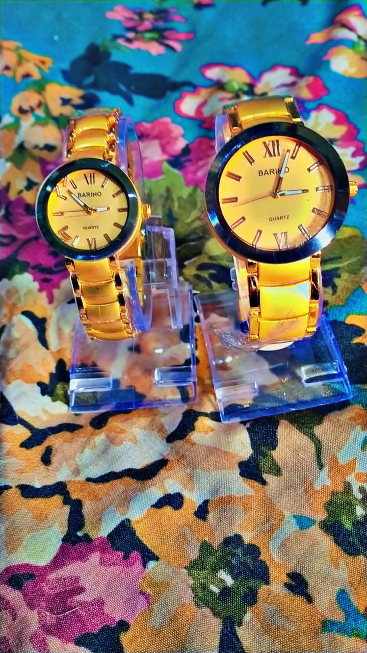 BARIHO COUPLE WATCH IN GOLDEN CHAIN